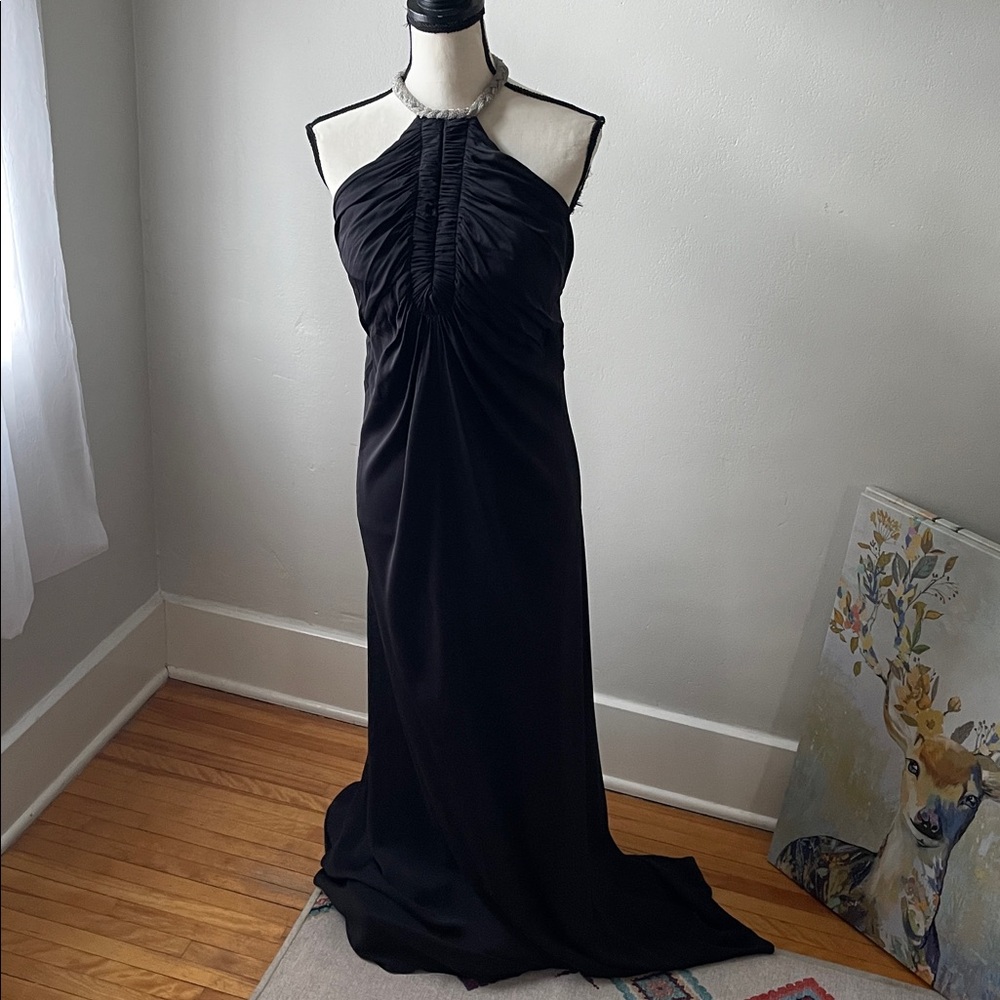 Amanda Wakeley Metal neck silk gown